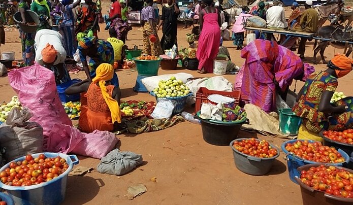Markt in Farafenni Gambia