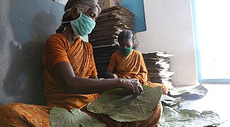 Herstellung von Geschirr in Indien