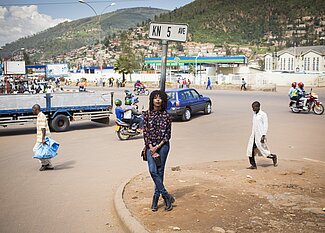 Straßenszene in Ruanda